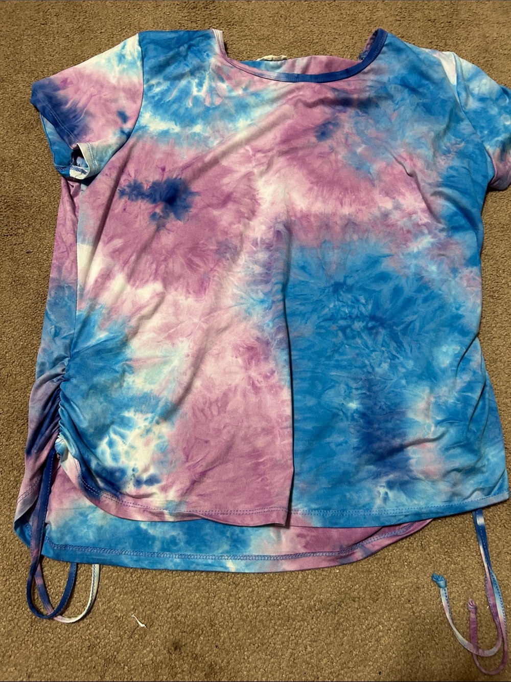 Women’s Tie-Dye Short Sleeve Top in Blue & Purple